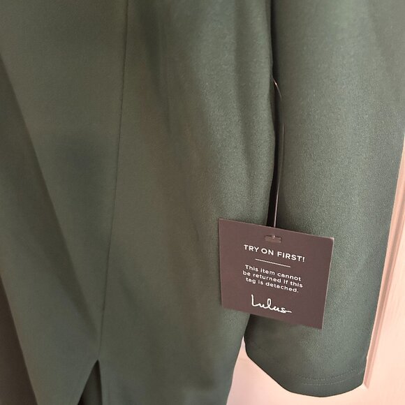 BNWT Lulus Keep It Interesting Emerald Cutout One-shoulder Maxi Dress - Size XL - Picture 2 of 5